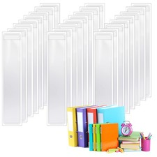 300PCS Self Adhesive Label Holders 1x3in Clear Top Load Binder Spine Pockets picture