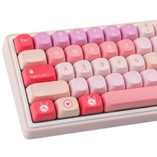 131 PCS PBT Keycaps MOA Profile Creamy Bunny Mechanical Keyboard Custom Set picture