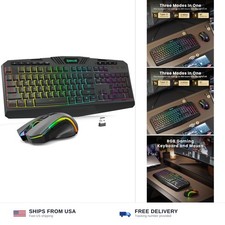 Redragon S101M-KS Gaming Keyboard and Mouse Wireless with Tri-Mode, RGB Keybo... picture