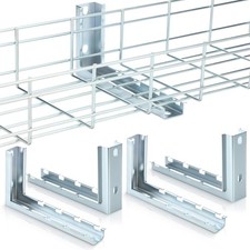4Pcs 8” L Type Bracket Wire Mesh Cable Tray L-Shaped Wall Bracket Zinc Plated Wi picture