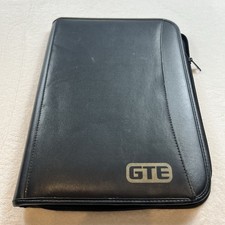 GTE Leather Black Legal Size Portfolio PadFolio Case  VTG  90s Collectors EUC picture