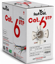 Cat6 Ethernet Cable - 23 AWG, CMR, Solid Bare Copper - 800ft- White picture