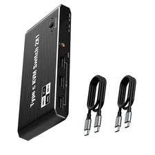 2x1 8K USB C KVM Switch 100W PD Charge Type C DisplayPort For 2 Laptop 1 Monitor picture