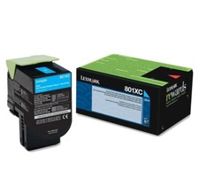 Genuine Lexmark 80C1XC0 Cyan Extra High Yield Return Program Toner picture