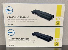 2x Dell Ink Toner Cartridges Yellow R9PYX For C2660dn C2665dnf Printers - SEALED picture