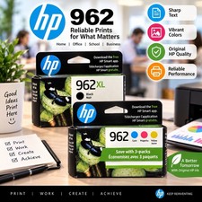 HP 962XL Black & 962 Color Ink Cartridges 2-Pack Original Genuine 2-26 To 12-26 picture