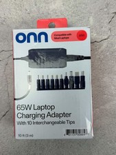 ONN Universal 65W Laptop Charger w/ 10 Tips, 10ft Power Cord picture