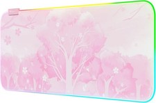 Pink RGB Gaming Pad, 14 Modes Glow Pad, Extra Large Gaming Mousepad,Waterproo... picture