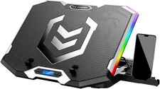 ICE COOREL Gaming Laptop Cooling Pad 15-17.3 Inch Stand with 6 RGB Fans & LCD picture