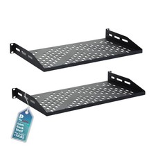 2 PCS 1U Universal Vented Server Rack Shelf Tray 10 Inch Deep For 19 Inch picture