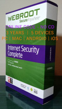 Webroot Internet Security Complete 2026 | Digital Key | 3 Yrs | 5 PC/MAC/MOBILE picture