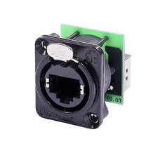 Neutrik NE8FDP-B Black Feed-through Ethercon Chassis Panel Mount. CAT5e picture