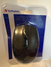 Verbatim Corded Notebook Optical Mouse Black NEW Unopened picture