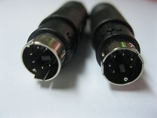 4 Pcs DIN Plug Male Connector 6 Pin Mini with Plastic Handle New picture