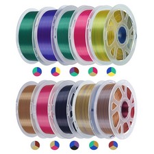 Kingroon Silk Tri Color PLA Filament, 10*1kg-different Tricolors, 10KG picture