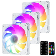 SA-140 3-Pack White 140Mm Addressable RGB & PWM Fans | Motherboard Sync picture
