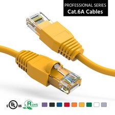 15 Pack of 35Ft CAT6A UTP Ethernet Network Booted Cable 35-100 Feet Yellow picture