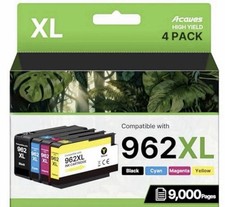 962XL Ink Cartridges 4 Pack High Yield Black Cyan Magenta Yellow picture