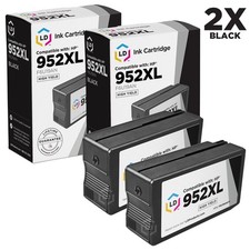 LD 2pk Comp BLack Ink Cartridge for HP 952XL 952 XL F6U19AN 7720 7730 7740 picture