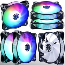 DS RGB Fans, 120mm 6 Pack Case Cooling LED Fans for White Black PC Case, CPU … picture