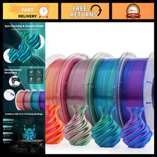Shiny Dual Color PLA 3D Printer Filament Bundle - 1.75mm Multi-Color Change, 4x1 picture