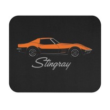 1969 Chevy Corvette Stingray Mouse Pad Classic C3 Sports Car Orange Desk Mat picture