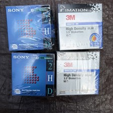 Lot of 4 NEW SEALED Sony & 3M MFD 2HD 3.5