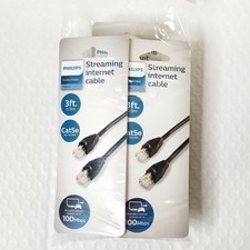 3 Pack Philips Cat5e Ethernet Network Streaming Internet Cable 3ft 0.9m 100Mbps picture