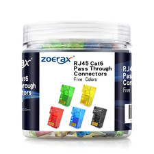 100-Pack RJ45 Cat6 Pass through Connector, Assorted Colors, RJ45 Modular Plugs picture