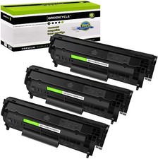GREENCYCLE 3PK Q2612A Toner Cartridge Compatible with HP LaserJet 1015 1018 3010 picture