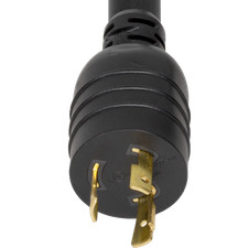 NEMA L5-20P to L5-30R 20A 125V 12/3 SJT Adapter Power Cord - Black - 1ft picture