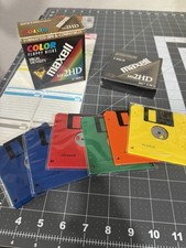 NEW MAXELL MF 2HD 5PK 3.5 FLOPPY FACTORY SEALED & 6 New Colored Floppy Disks picture