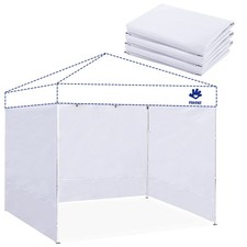 Fanpat Instant Canopy Tent Sidewalls for 10x10 Pop Up 10*10ft 3pcs, White picture