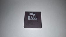 Intel A80386DX-33 80386DX SX366 old Intel logo 386 vintage CPU GOLD QTY: 1 picture