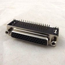 2x D-SUB DB44 44Pin Female 3 Rows Right Angle PCB Solder Cable Connector Adapter picture