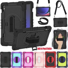 Fr Samsung Galaxy Tab S9 S10 FE FE+ Tablet Shockproof Strap Stand Case Cover/- picture