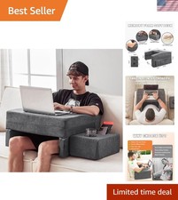 Lap Desk Pillow for Laptop Reading Bed Couch Work Gaming Grey Large picture