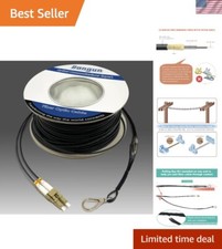 75 Meters OM3 Fiber LC to LC Outdoor Armored Fiber Optic Cable, 10GB/Gigabit ... picture