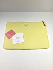 Kate Spade Large Zip Pouch Jackson Limelight /Yellow NEW picture