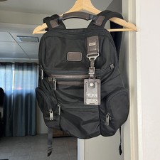 TUMI Alpha Bravo Knox Black Nylon Brown Leather Trim Backpack 22681HKH Business picture