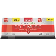 Maxell 30 Pack Premium Blank Cds 700Mb 80 Minutes Archival Audio Storage picture