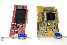 2 Vintage PC AGP Graphics Cards Nvidia Lancer 210 & Asus V3800M - Retro PC Parts picture