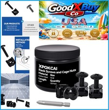 10/32 Rack Screws Cage Nuts & Nylon Washers 120-Pack Carbon Steel Black picture
