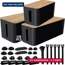 128PCS Cable Management Box 3Pack Cable Management Kit for Power Strip to Hide W picture