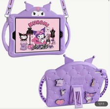Kuromi iPad Case Purple Shoulder Strap iPad 7 8 Or 9 Sanrio Miniso Kawaii New picture