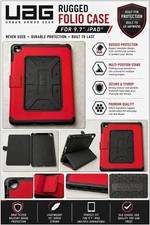 UAG Urban Armor Gear Rugged Folio Case for 9.7” iPad – Red/Black – Never Used picture