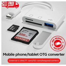 USB C to SD Card Reader, 3-in-1 Hub Converter, Micro SD TF Memory Type-C Adapter picture