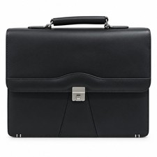 Men's Leather Briefcase Laptop Bag Business Office Attache Case Locking picture