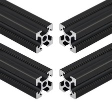 2020 Aluminum T-Slot Extrusion Rail 4Pcs Black CNC 3D Printer Frame picture