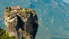 Landscape mountains rocks building house nature meteora Custom Gaming Mat Desk picture